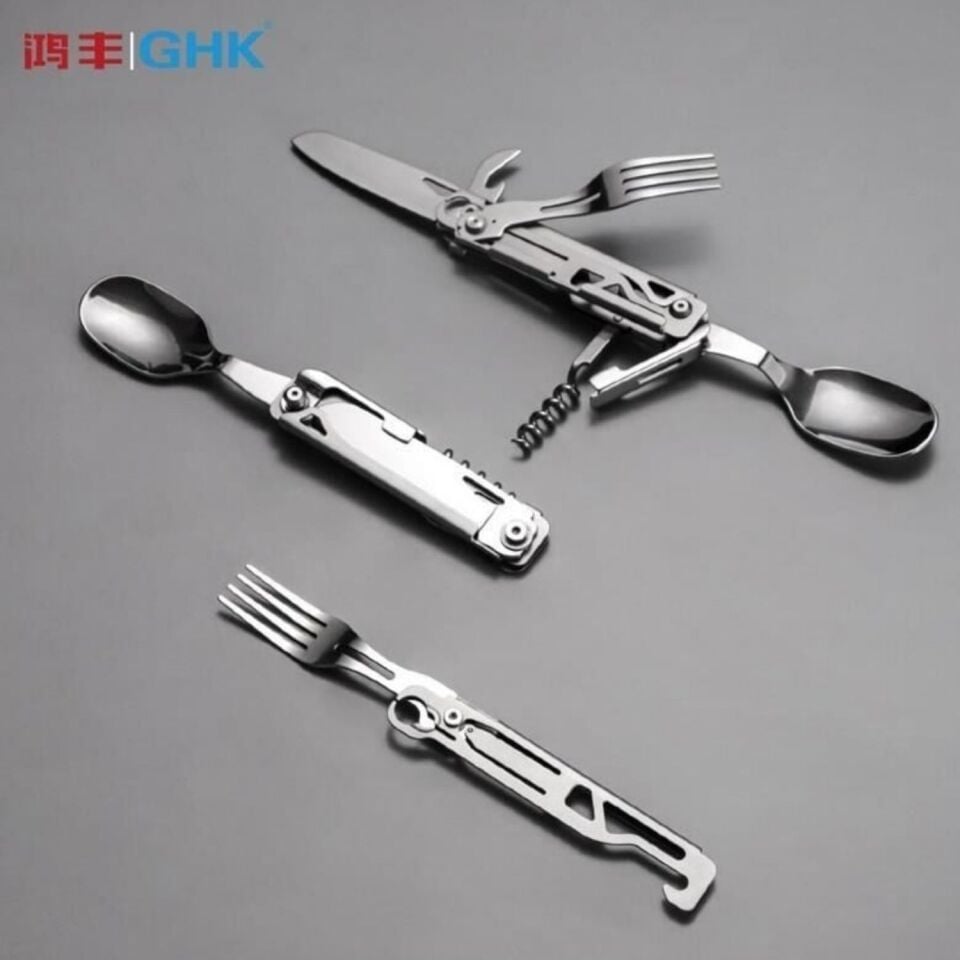 Kamp Çatal&Kaşık&Bıçak Tirbüşon Set - Grand Harvest - GHKS002