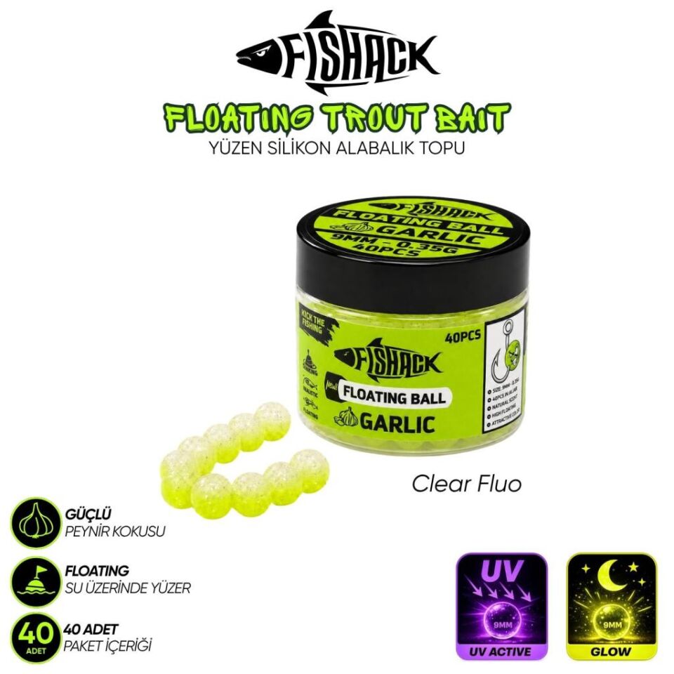 Yüzen Silikon Alabalık Topu - Fishack EggX - 40 Adet - Sarımsak Kokulu
