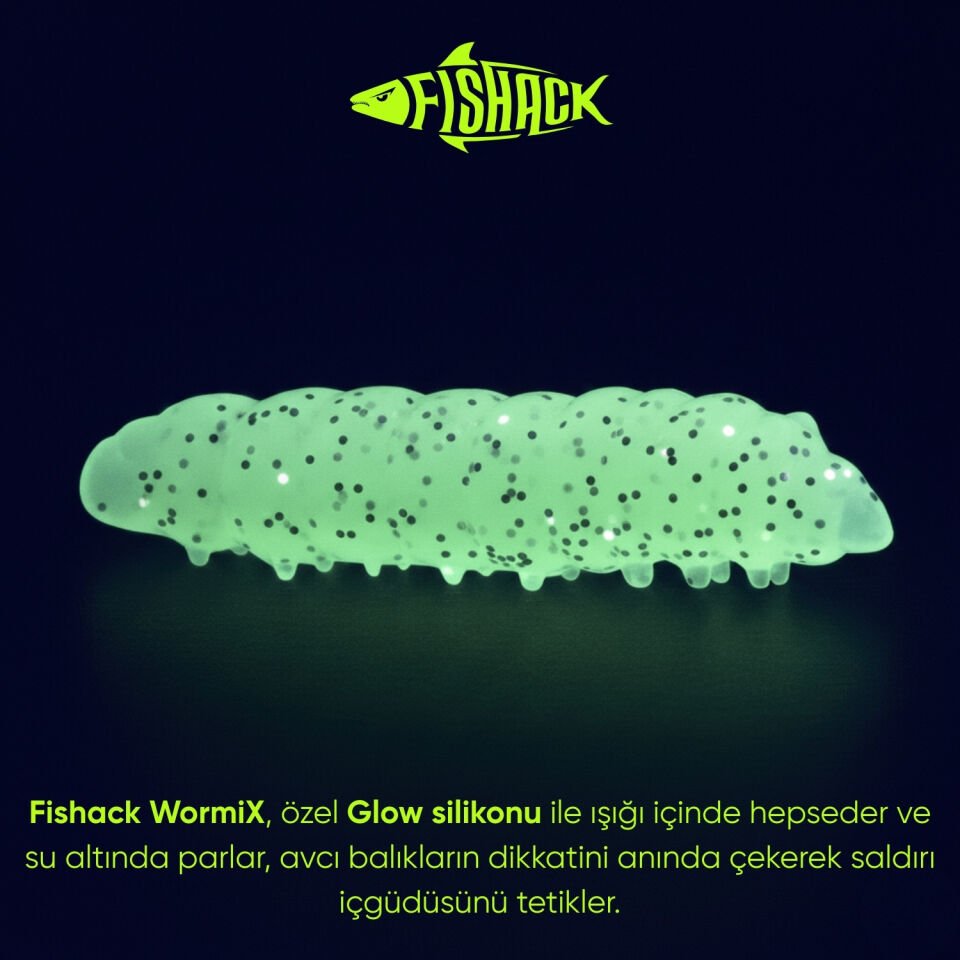 Yüzen Silikon Kurt - Glow Alabalık Yemi - 37mm - Peynir Kokulu - Beyaz