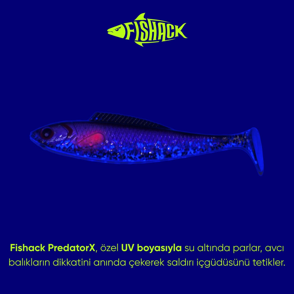 Silikon Balık - 4,5g 85mm - Fishack PredatorX - UV Boyalı - Ghosty