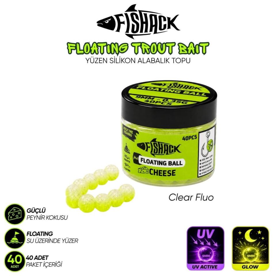 Yüzen Silikon Alabalık Topu - Fishack EggX - 40 Adet - Peynir Kokulu
