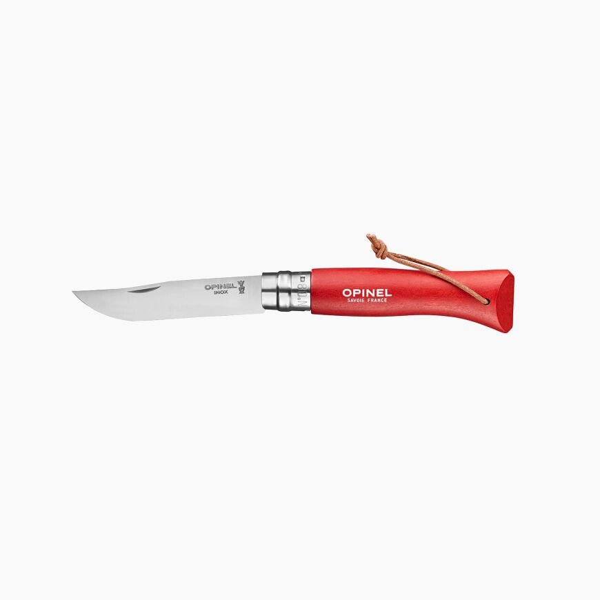 Katlanır Cep Çakısı - Opinel - Gürgen Ağacı Sap - Kırmızı Çakı No:8