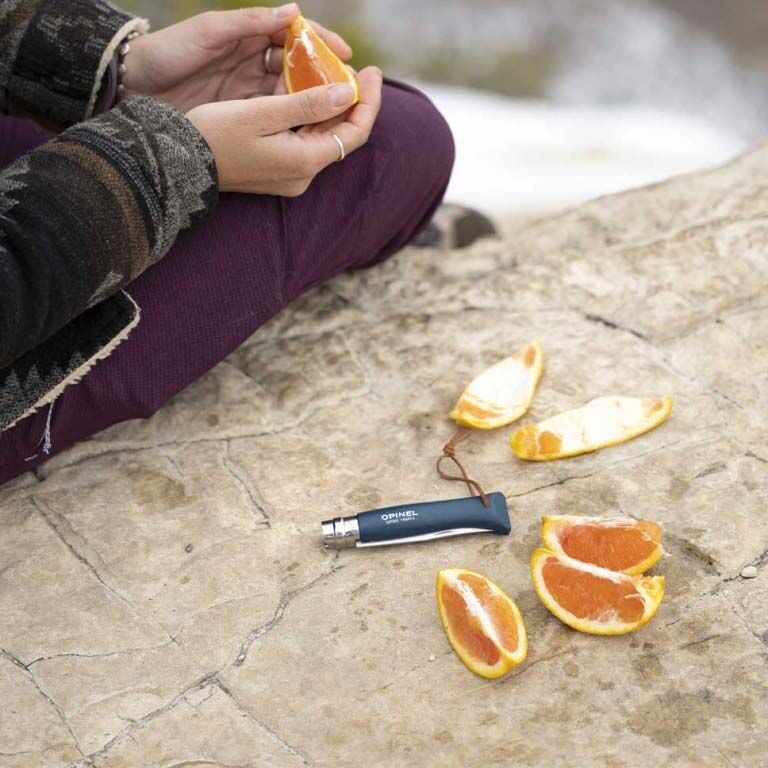 Katlanır Cep Çakısı - Opinel - Gürgen Ağacı Sap - Mavi Çakı No:8