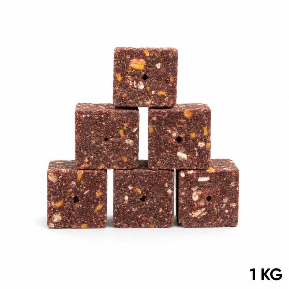 Sazan Yemi - Delikli Küspe - Mısır/Çilek - Kare - 1 KG Paket