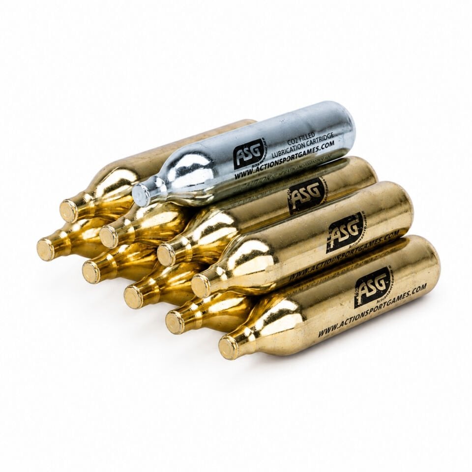ASG 12 gr CO2  Airsoft Tüpü 10'lu Kutu (9 Normal + 1 Yağlı)