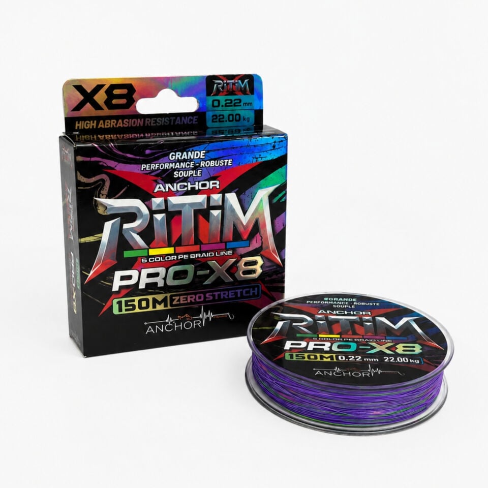 İp Örgü Misina - 8 Kat - Anchor Ritim X8 - 150mt - Ebruli - 0.22mm