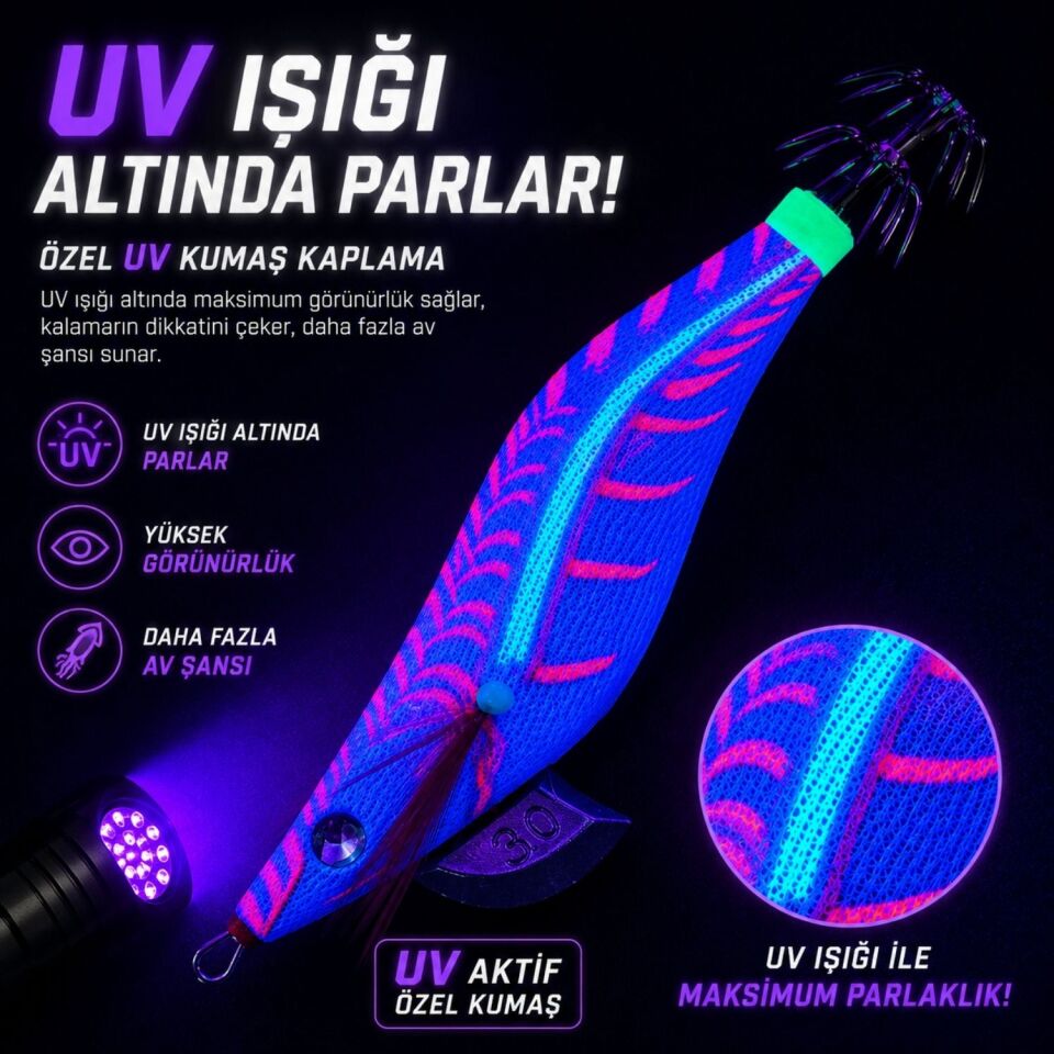 Kalamar Zokası - Fishack SquidX - Glow Body - #3.0 18g 120mm