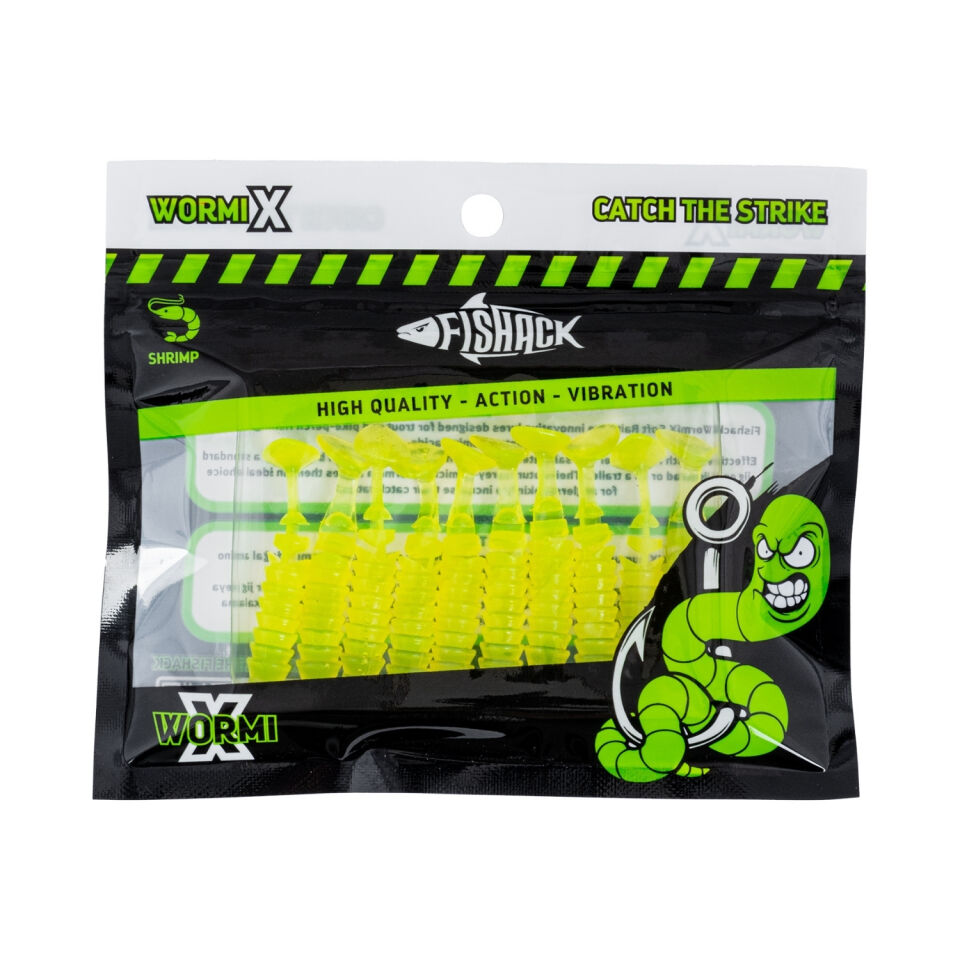 Silikon Kurt Yem - 1,5g 45mm - Fishack - 10 Adet - UV Silikon - Fluo Green