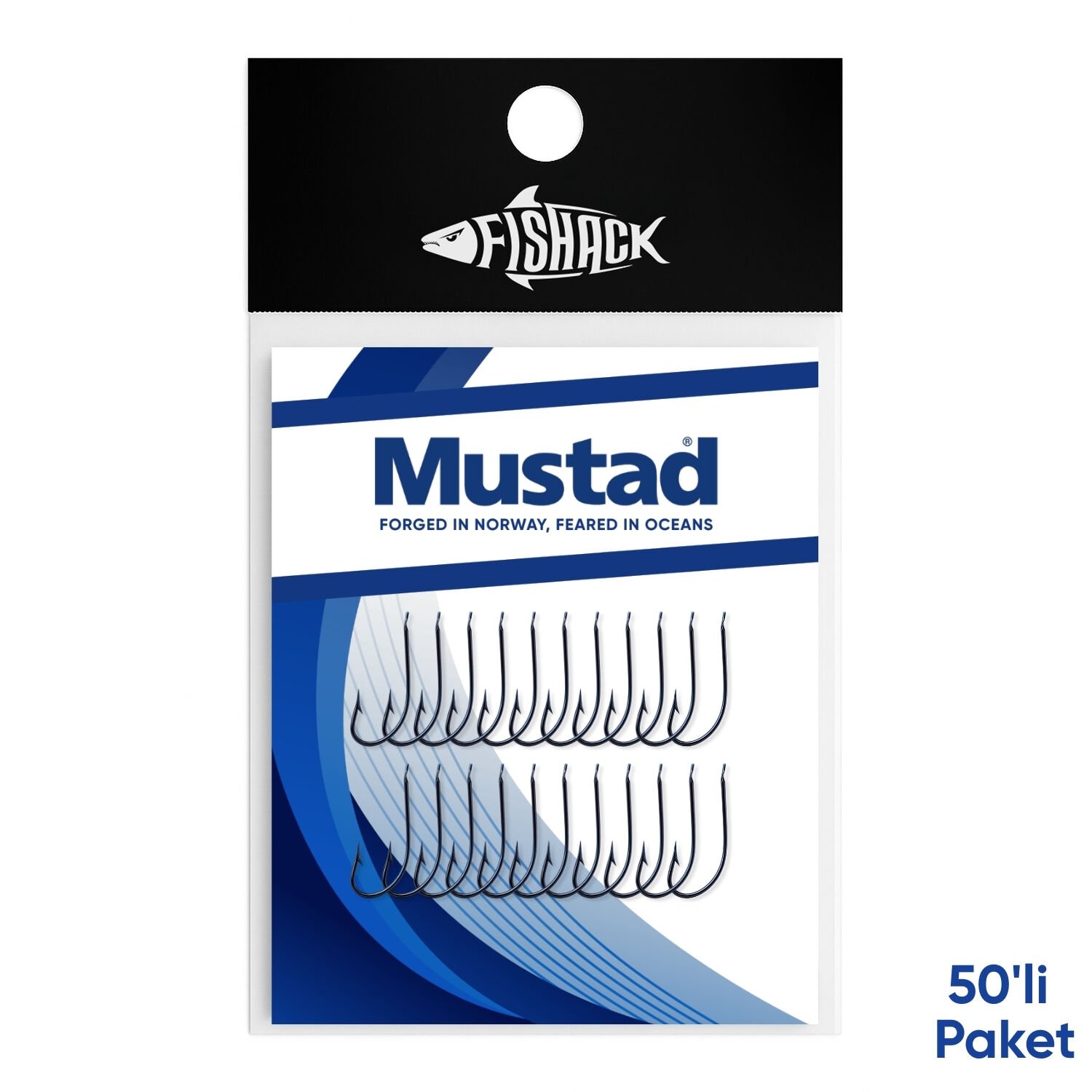 Olta İğnesi - Mustad - 2300 - Lacivert - No: 17  (50'li Paket)