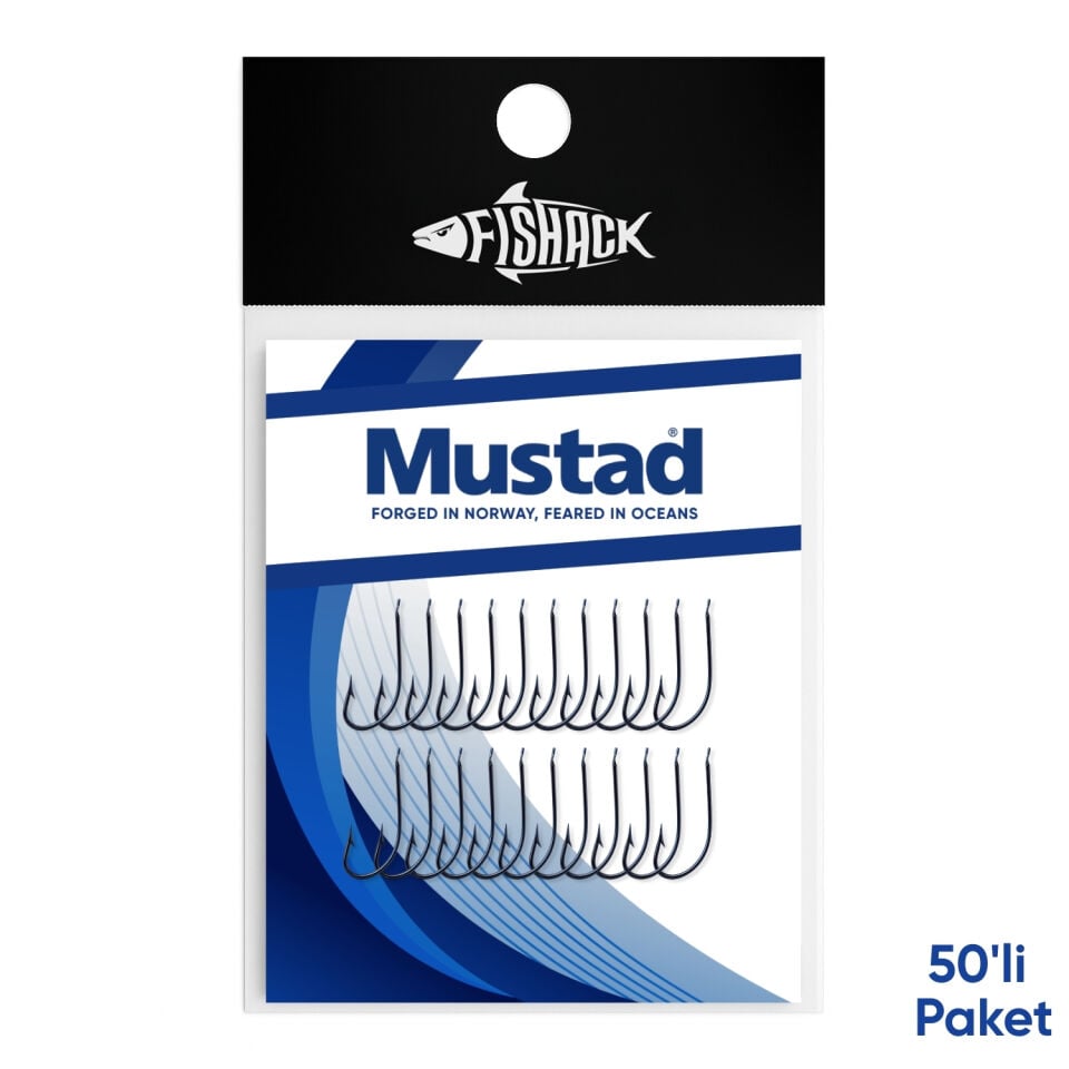 Olta İğnesi - Mustad - 2300 - Lacivert - No: 17  (50'li Paket)