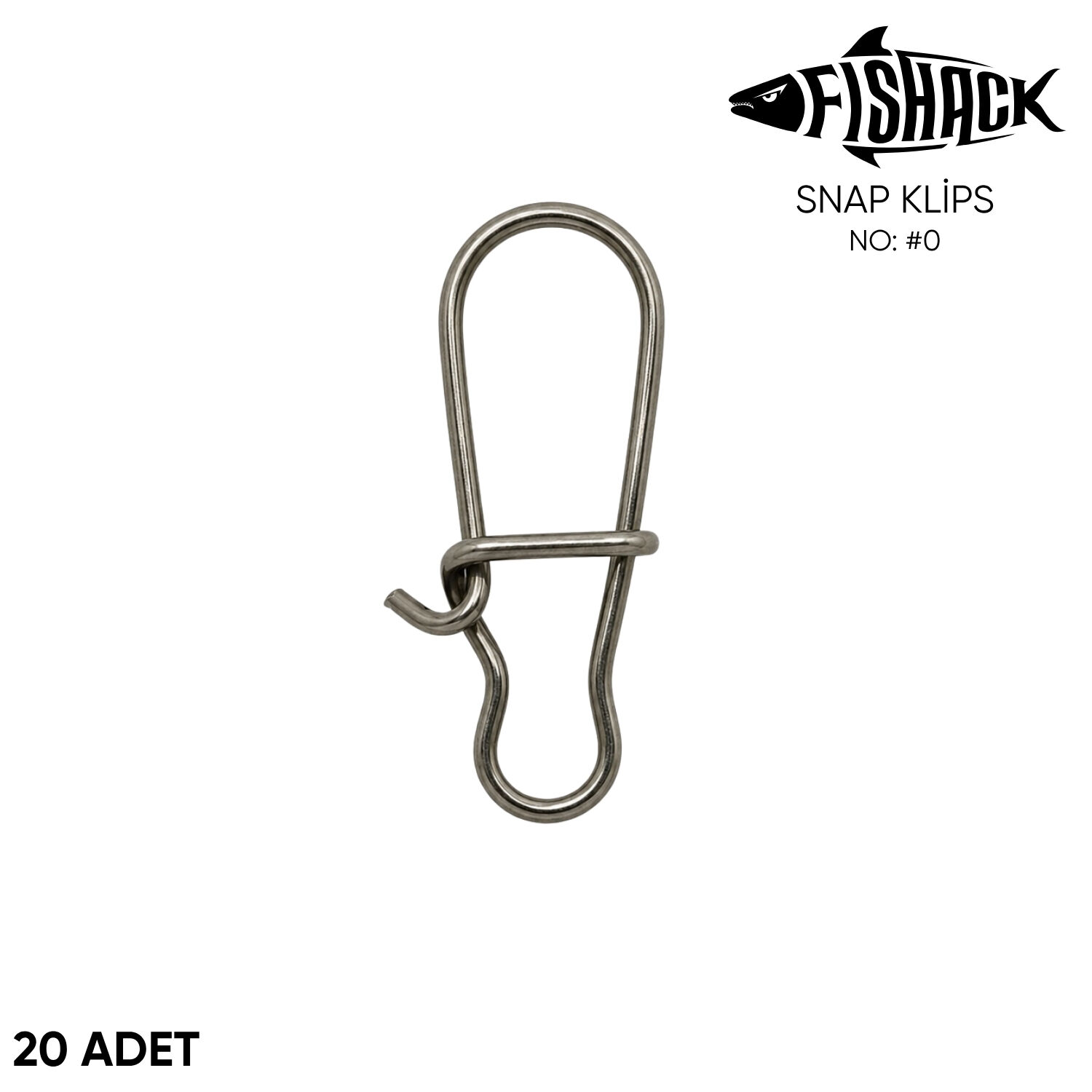 Snap Klips - Fishack - Paslanmaz Çelik - 20 Adet - No: #0