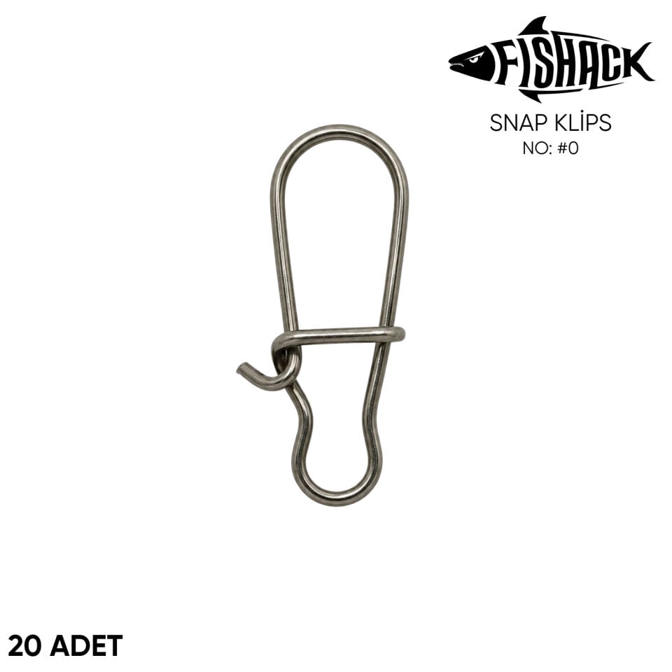 Snap Klips - Fishack - Paslanmaz Çelik - 20 Adet - No: #0