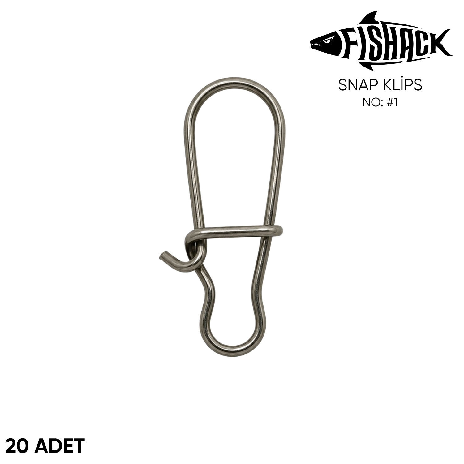 Snap Klips - Fishack - Paslanmaz Çelik - 20 Adet - No: #1