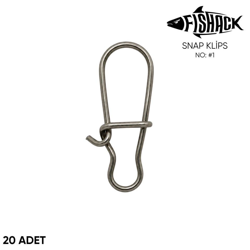 Snap Klips - Fishack - Paslanmaz Çelik - 20 Adet - No: #1