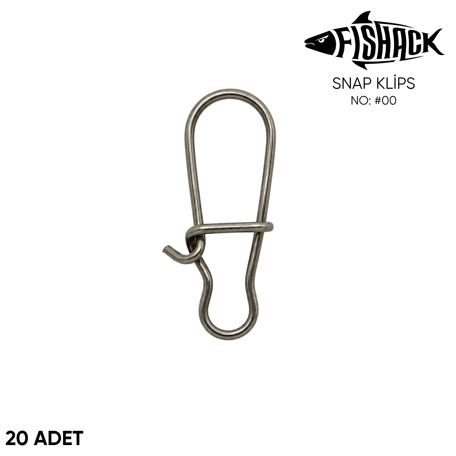Snap Klips - Fishack - Paslanmaz Çelik - 20 Adet - No: #00