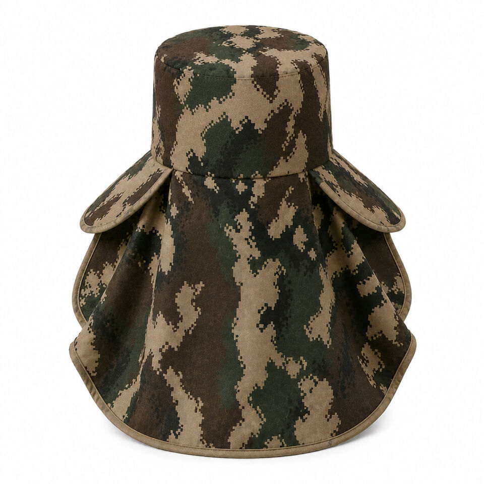 Ense Korumalı Outdoor Şapka - Maskeli - Dijital Kamuflaj (M-4)- Savex