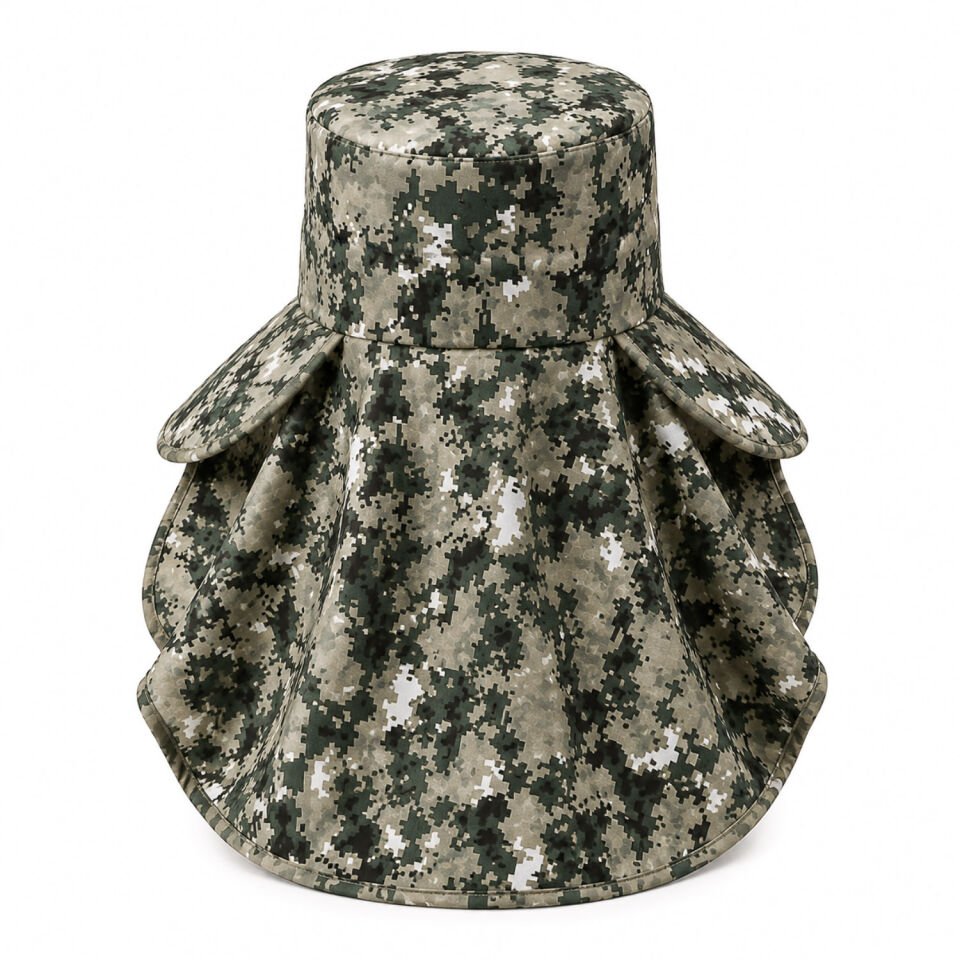 Ense Korumalı Outdoor Şapka - Maskeli - Dijital Kamuflaj (M-3)- Savex