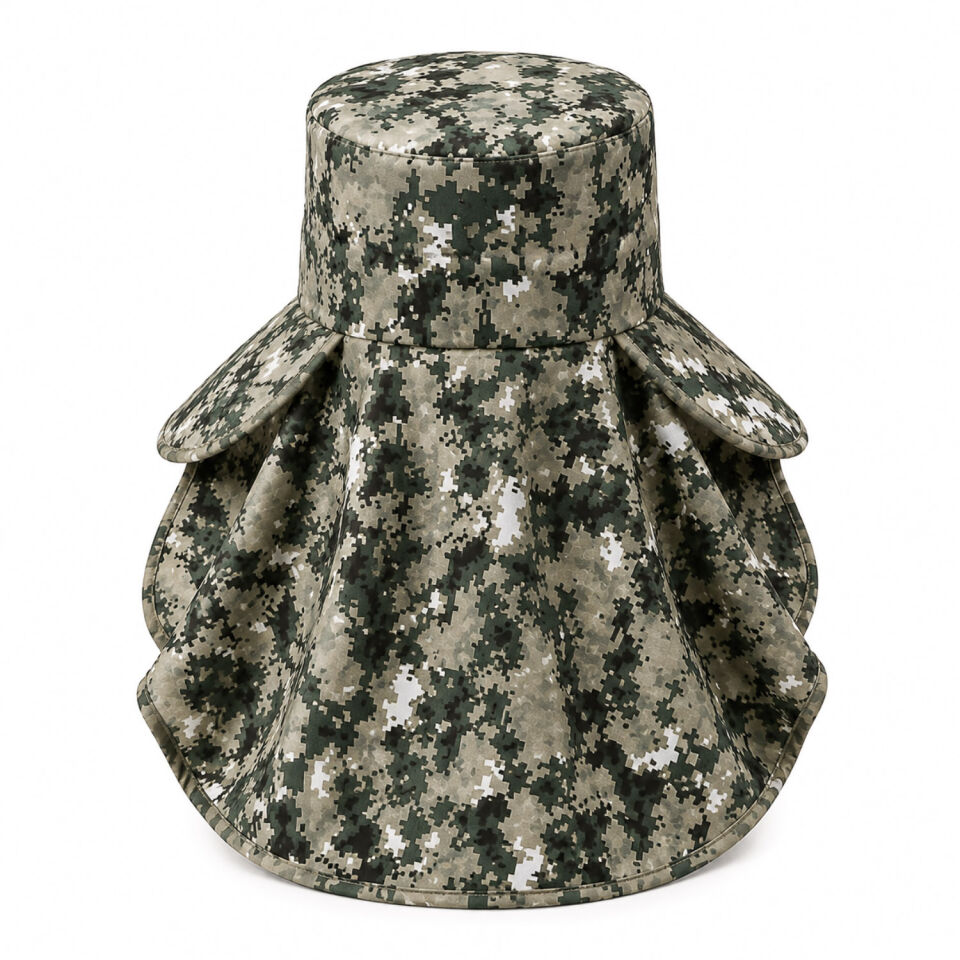 Ense Korumalı Outdoor Şapka - Maskeli - Dijital Kamuflaj (M-3)- Savex