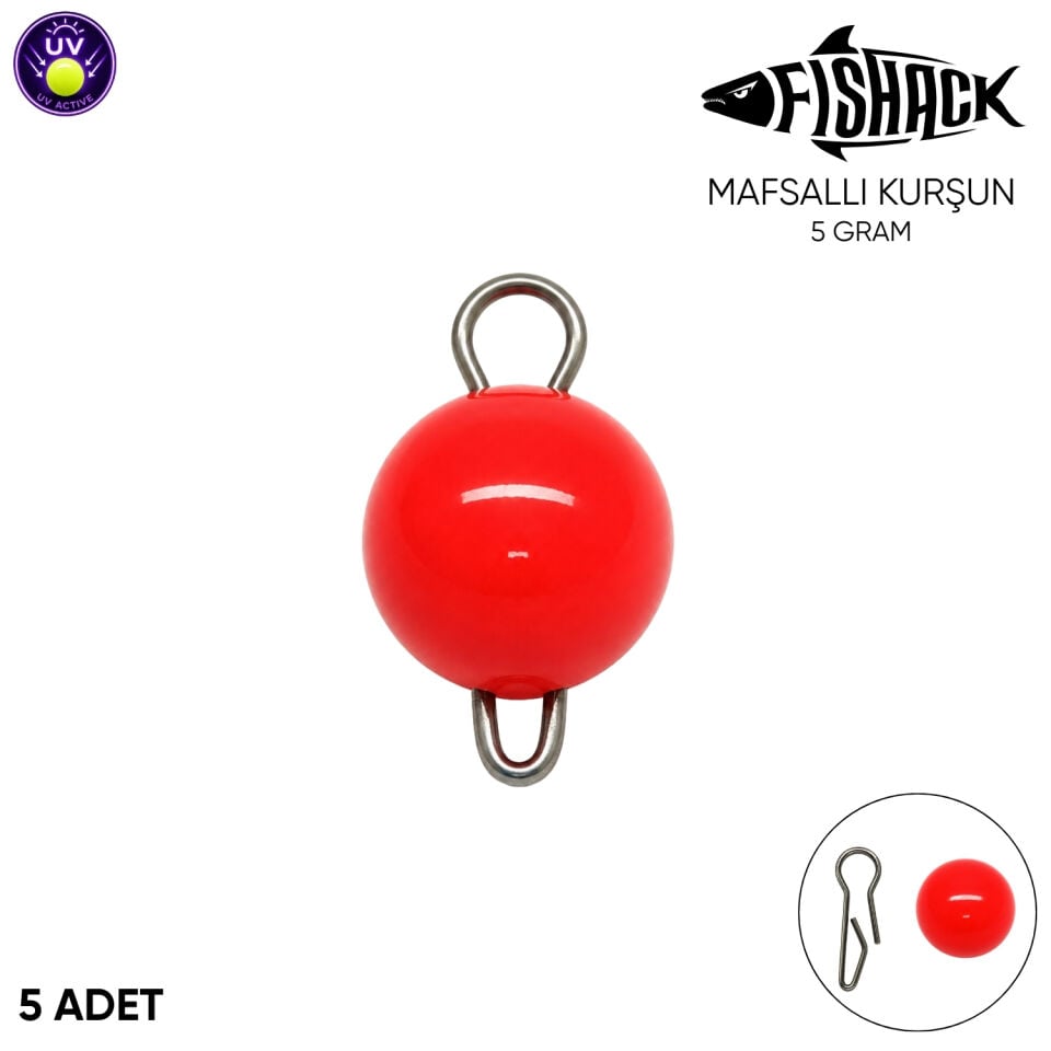 Mafsallı Kurşun - Hareketli İğne Kurşunu - UV Turuncu - 5'li Paket - 5 Gram