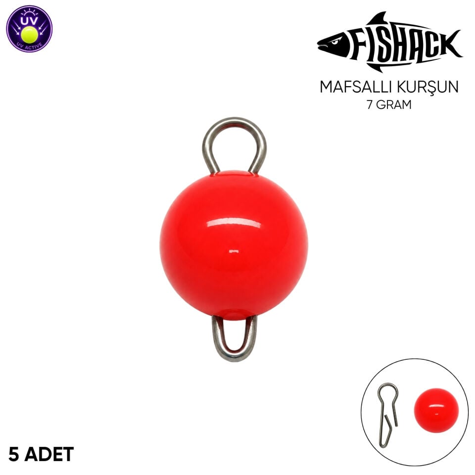 Mafsallı Kurşun - Hareketli İğne Kurşunu - UV Turuncu - 5'li Paket - 7 Gram