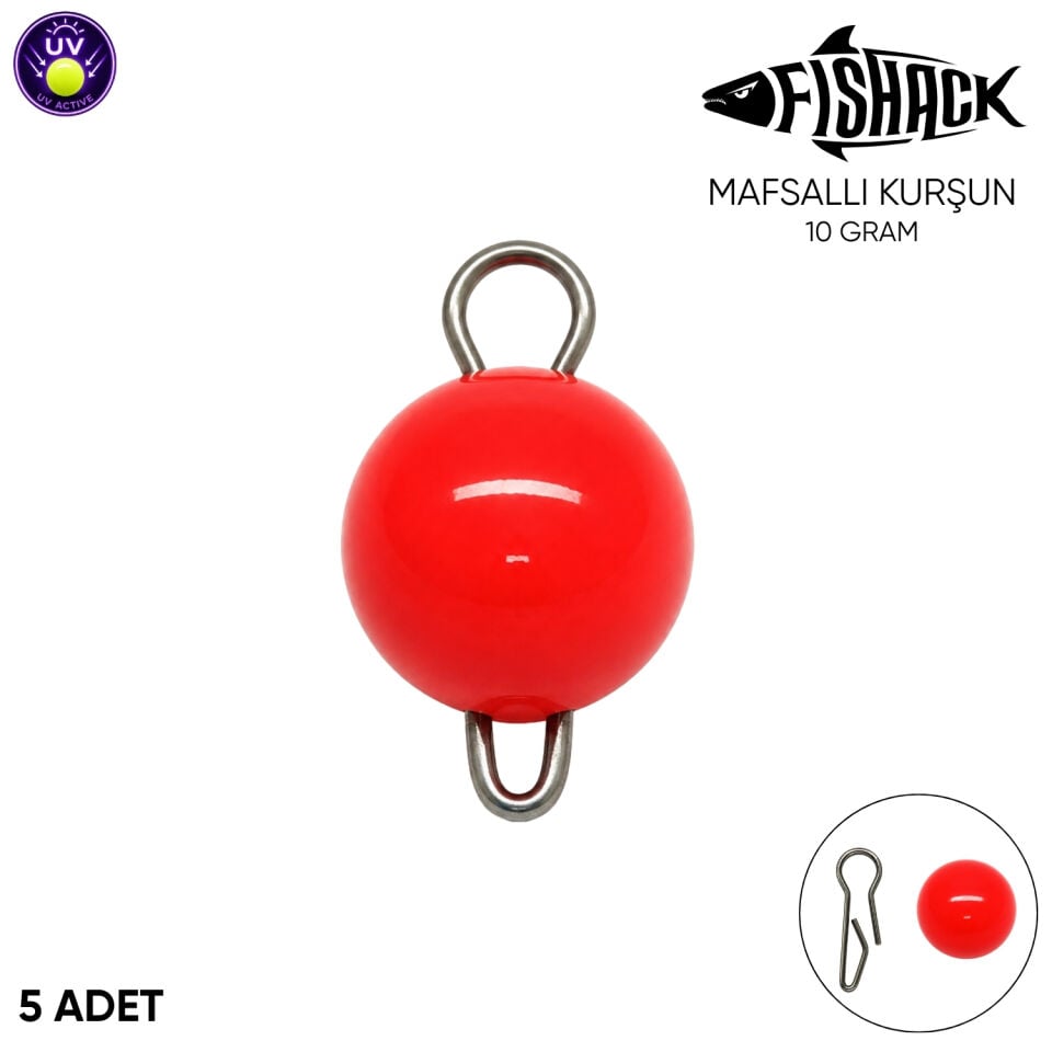 Mafsallı Kurşun - Hareketli İğne Kurşunu - UV Turuncu - 5'li Paket - 10 Gram