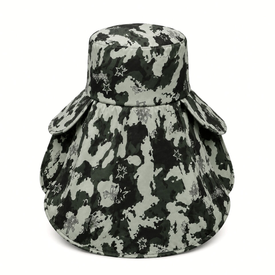Ense Korumalı Outdoor Şapka - Maskeli - Kamuflaj (M-6)- Savex