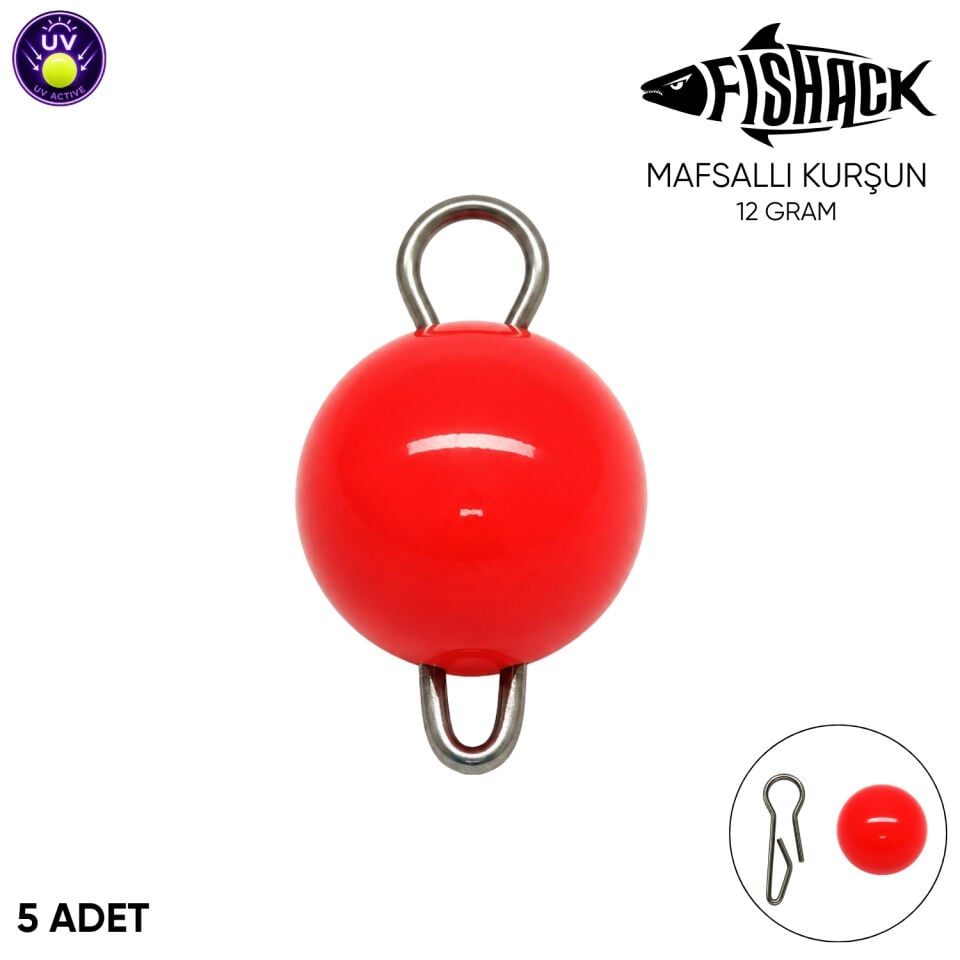 Mafsallı Kurşun - Hareketli İğne Kurşunu - UV Turuncu - 5'li Paket - 12 Gram
