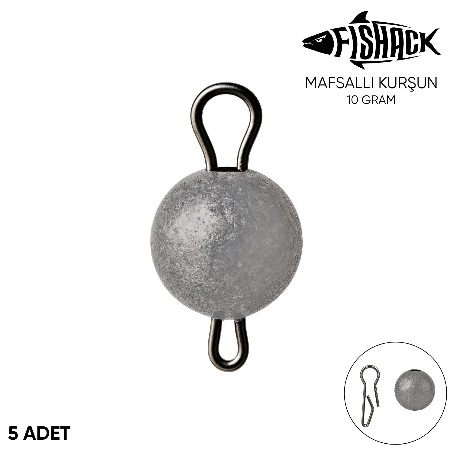 Mafsallı Kurşun - Hareketli İğne Kurşunu - Metal - 5'li Paket - 10 Gram