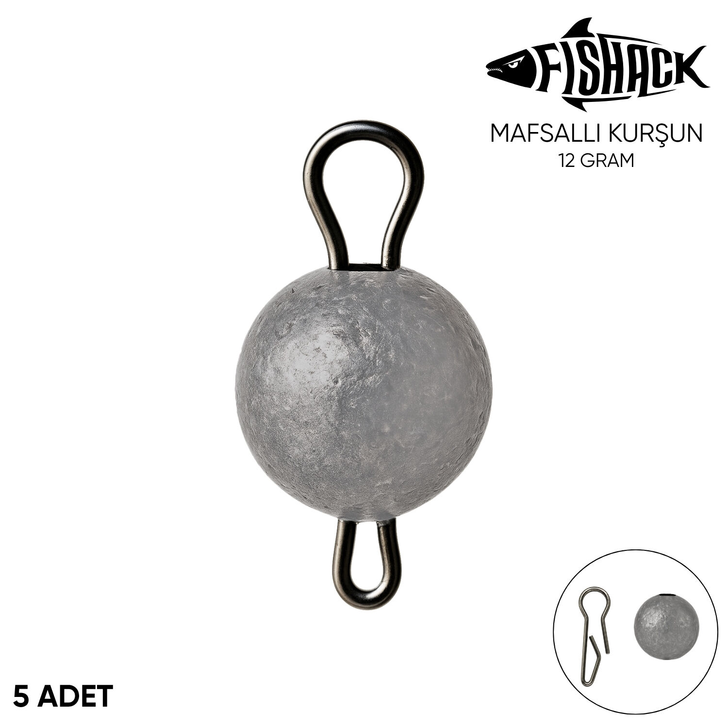 Mafsallı Kurşun - Hareketli İğne Kurşunu - Metal - 5'li Paket - 12 Gram