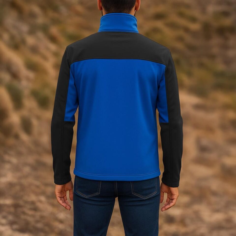 Su ve Rüzgar Geçirmez Softshell Mont - Lemigo - Mavi-Siyah